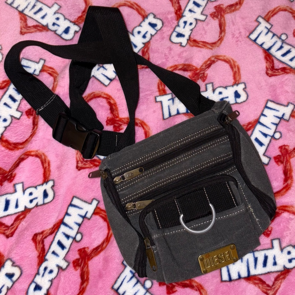 Diesel Black & Grey Cargo Crossbody Belt Bag